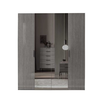 Sotomura Bedroom 4 Door Mirrored Wardrobe