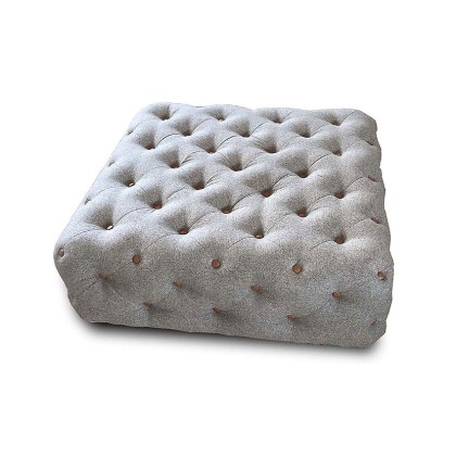 Chester Club Square Button Footstool