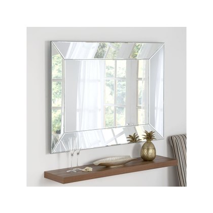 Angled Outer Frame All Glass Mirror