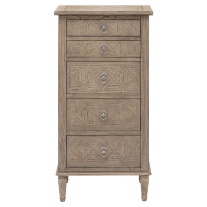 Gallery Direct Rustique 5 Drawer Lingerie Chest Gallery Direct Rustique 5 Drawer Lingerie Chest