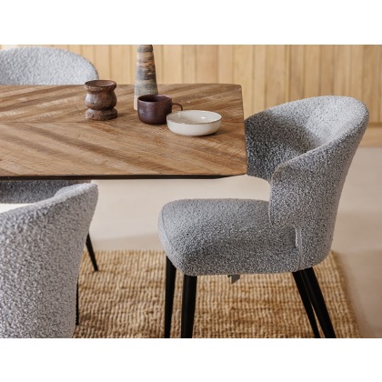 Bella Grey Boucle Dining Chair