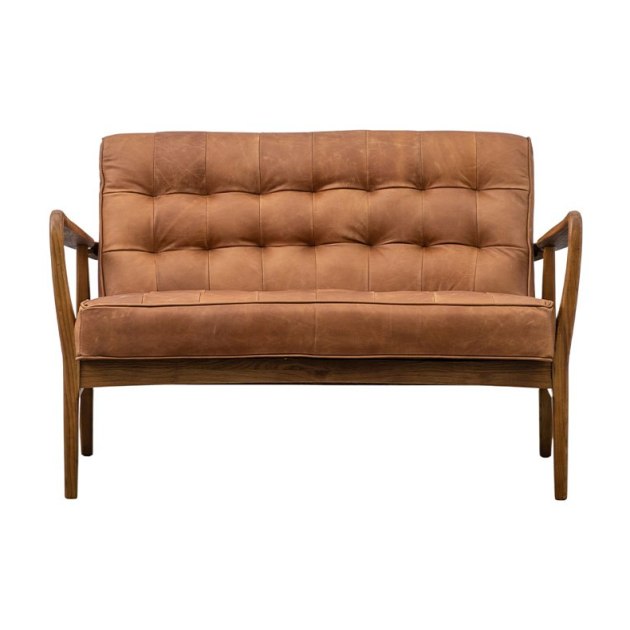 Gallery Direct Humber 2 Seater Sofa in Vintage Brown Gallery Direct Humber 2 Seater Sofa in Vintage Brown