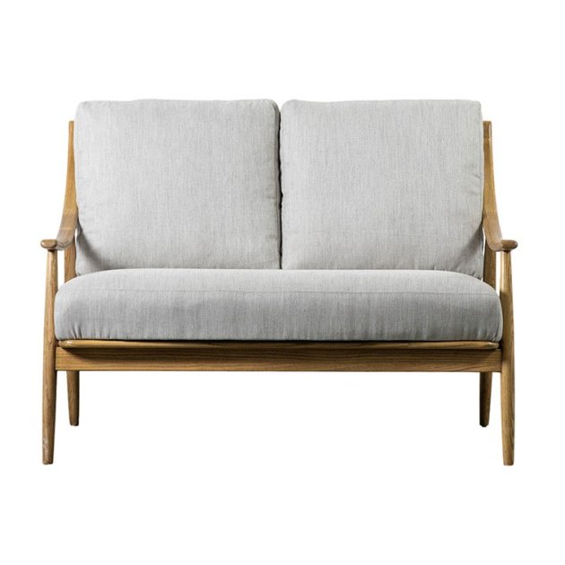 Gallery Direct Reliant Mid Century Modern 2 Seater Sofa | Natural Linen Gallery Direct Reliant Mid Century Modern 2 Seater Sofa | Natural Linen