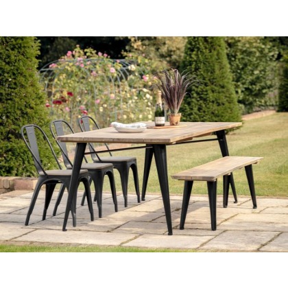 Vigo Natural Modern Industrial Outdoor Dining Table