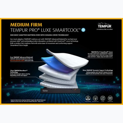 Tempur Pro Luxe 30cm SmartCool - Medium/Firm Long Single Mattress Tempur Pro Luxe 30cm SmartCool - Medium/Firm Long Single Mattress