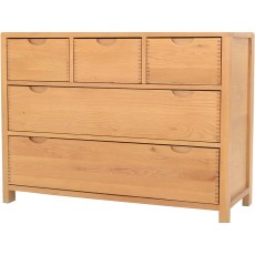 Ercol Bosco Bedroom Oak 5 Drawer Wide Chest