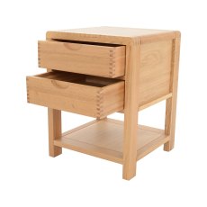 Ercol Bosco Bedroom Oak 2 Drawer Side Table