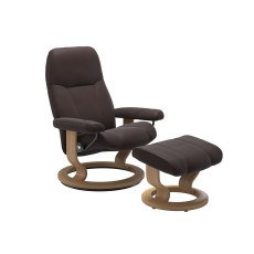 Stressless Consul Medium Classic Chair and Stool