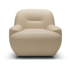 Uma Leather Armchair With Swivel Base