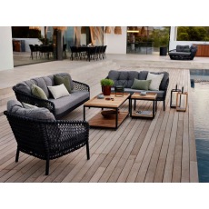 Cane-Line Ocean Dark Grey Soft Rope Lounge Chair