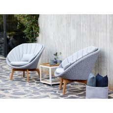 Cane-line Peacock Light Grey Lounge Chair W/ Teak Legs