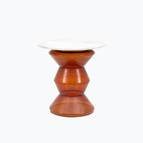 Marrakesh Marble and Glass Lamp Table Marrakesh Marble and Glass Lamp Table