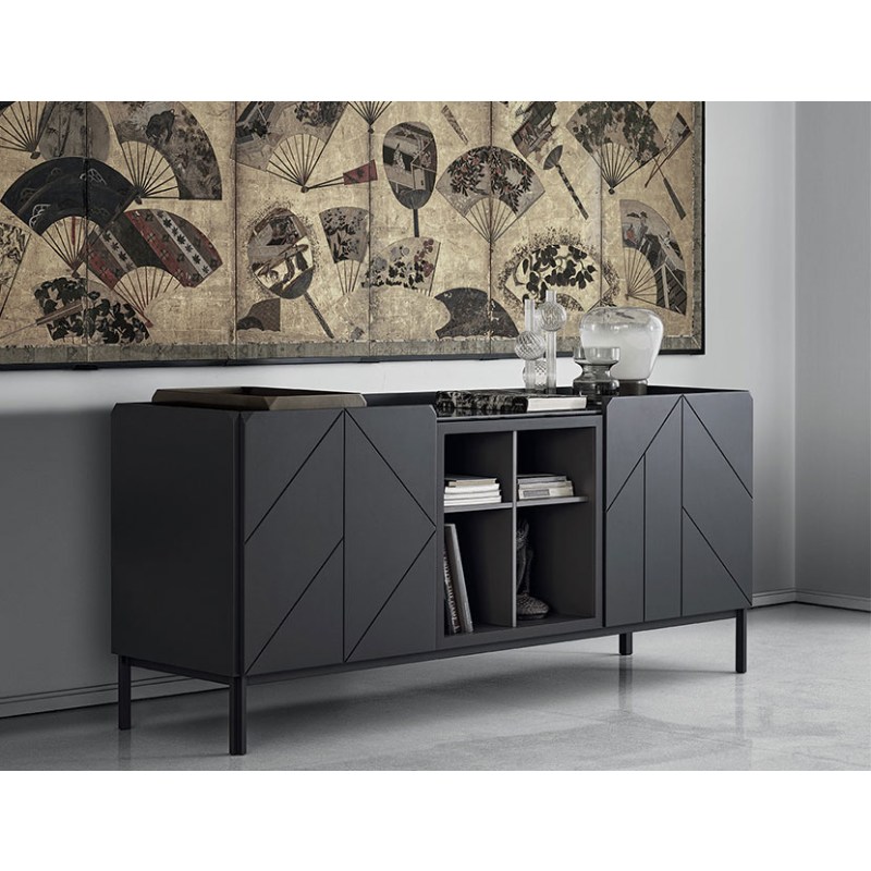 Pica 202cm Sideboard with inside central shelf Veneer Wood Pica 202cm Sideboard with inside central shelf Veneer Wood