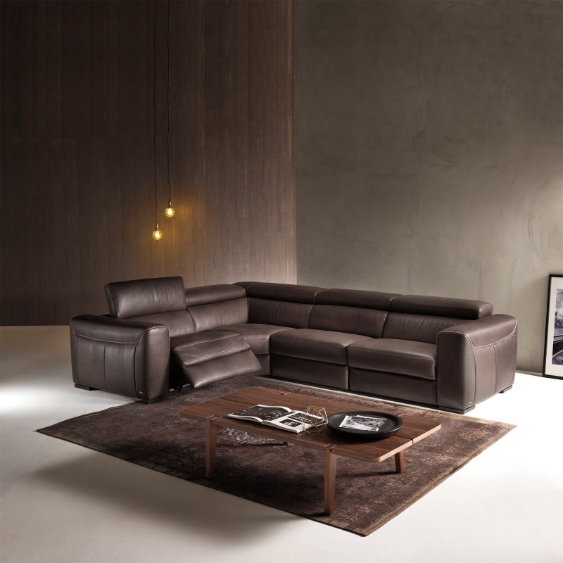 Natuzzi Editions Forza leather corner sofa Natuzzi Editions Forza leather corner sofa