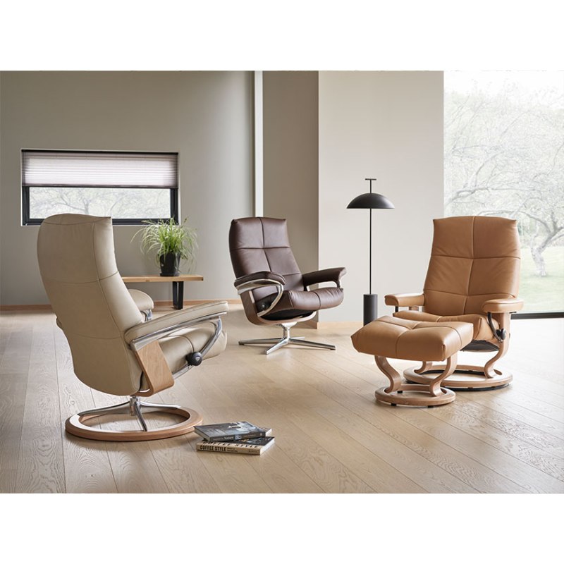 Stressless David Small Recliner Signature Small Chair & Stool Stressless David Small Recliner Signature Small Chair & Stool