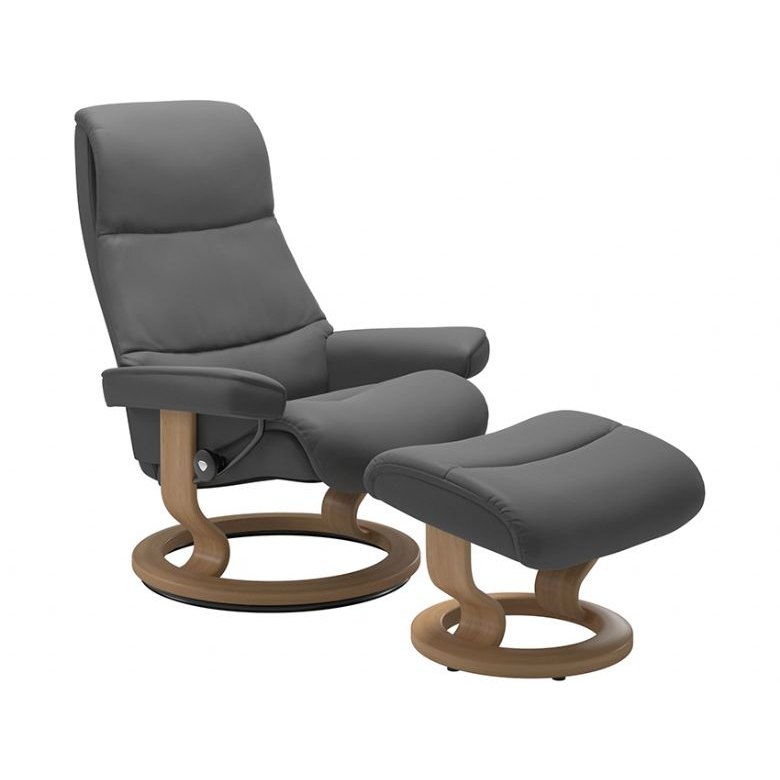 Stressless View Medium Chair & Stool Stressless View Medium Chair & Stool