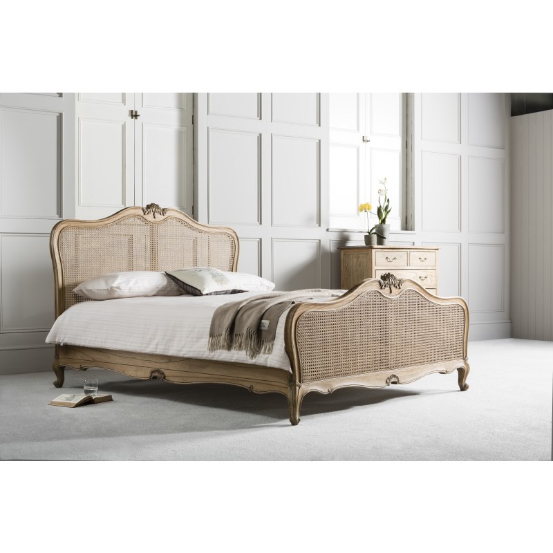 Ashwell Weathered 5'0 King Size Cane Bed Ashwell Weathered 5'0 King Size Cane Bed