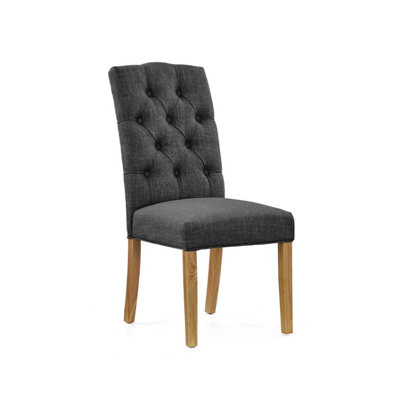 Burford Dining Chair Charcoal Button Back Dining Chair Burford Dining Chair Charcoal Button Back Dining Chair