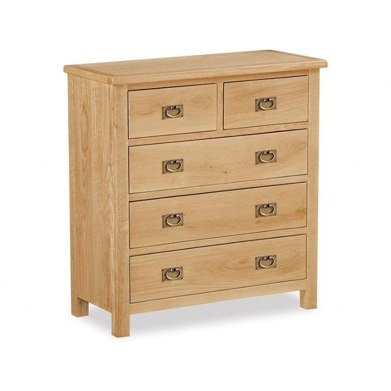 Fairfax Compact Bedroom Oak 2 Over 3 Chest of Drawers Fairfax Compact Bedroom Oak 2 Over 3 Chest of Drawers