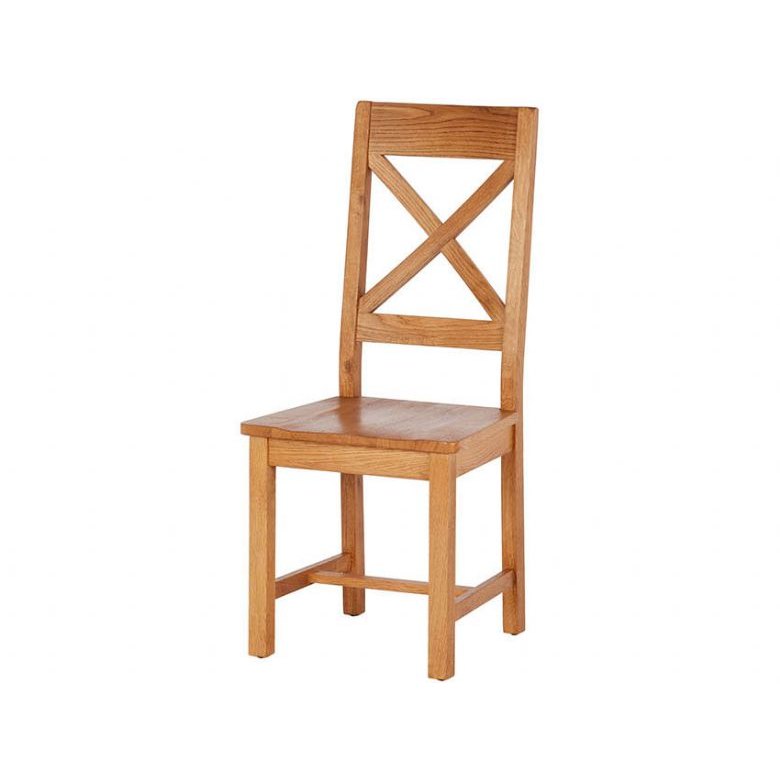 Fairfax Oak Cross Back Chair - Wooden Seat Fairfax Oak Cross Back Chair - Wooden Seat