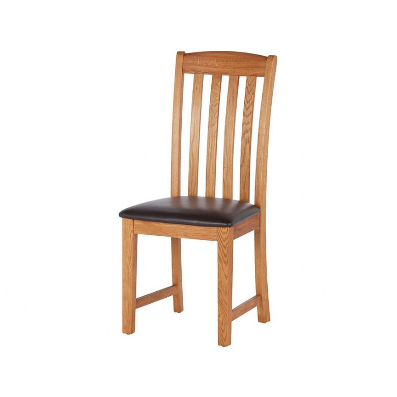 Fairfax Oak Slat Back Chair - PU Seat Fairfax Oak Slat Back Chair - PU Seat