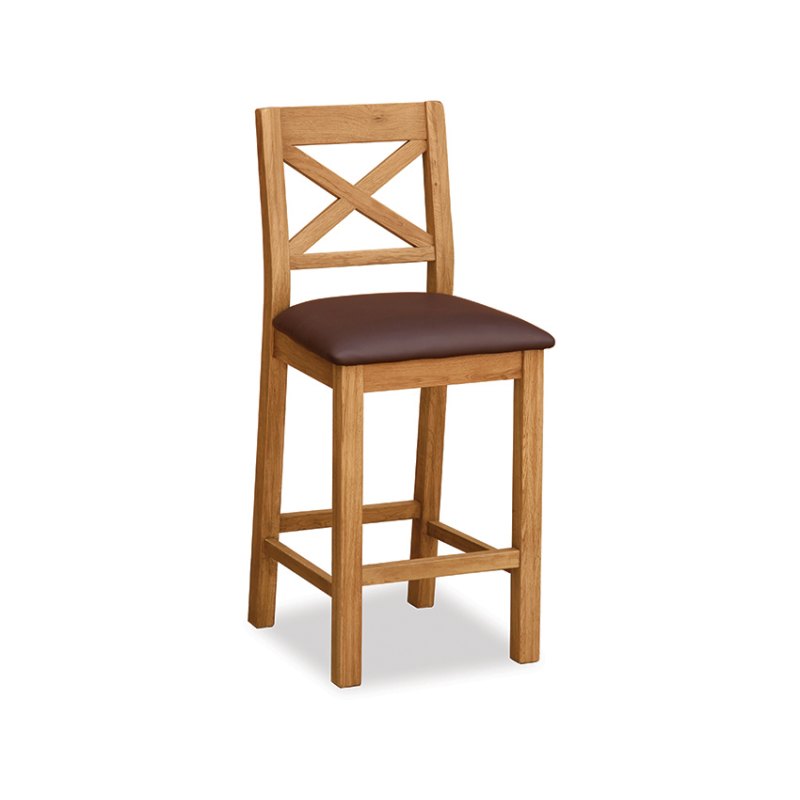 Fairfax Oak Barstool with Brown Seat Pad Fairfax Oak Barstool with Brown Seat Pad