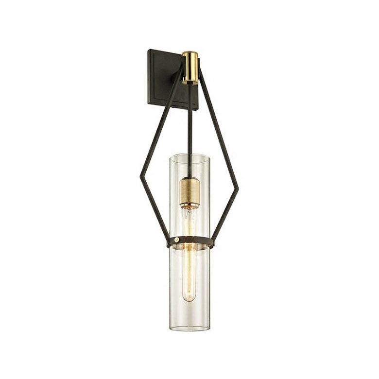 Raef Large Bronze and Brass 1 Light Wall Sconce Raef Large Bronze and Brass 1 Light Wall Sconce