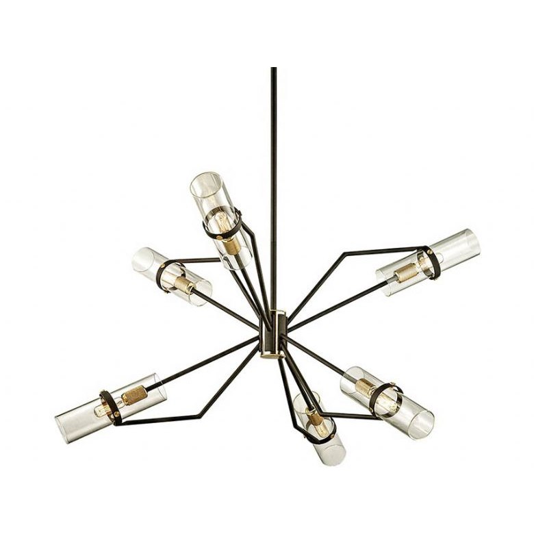 Raef Bronze and Brass 6 Light Chandelier Raef Bronze and Brass 6 Light Chandelier