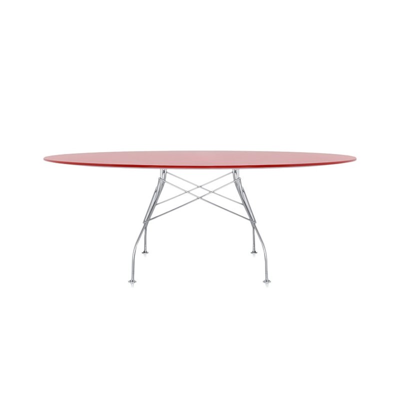 Glossy by Antonio Citterio Kartell Red Oval Table Glossy by Antonio Citterio Kartell Red Oval Table