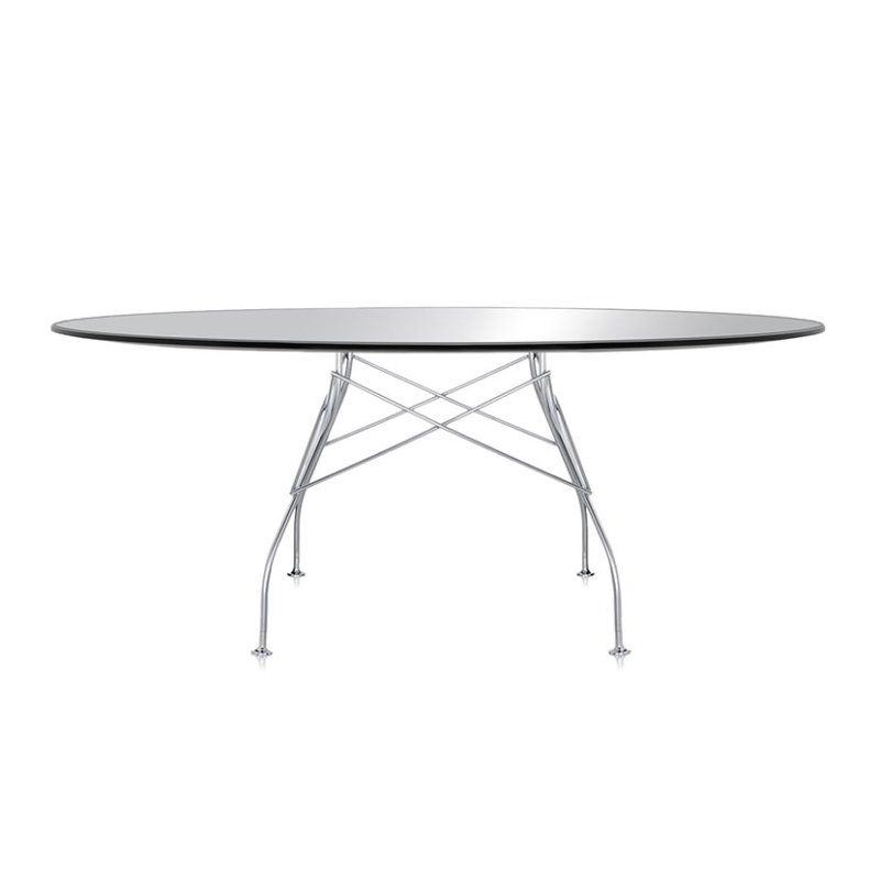 Glossy by Antonio Citterio Oval Black Glass Table Glossy by Antonio Citterio Oval Black Glass Table