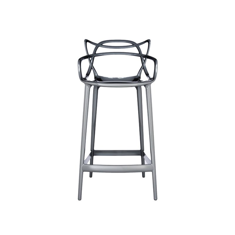 Masters by Phillippe Starck Stool H.65 Titanium Metallic Masters by Phillippe Starck Stool H.65 Titanium Metallic