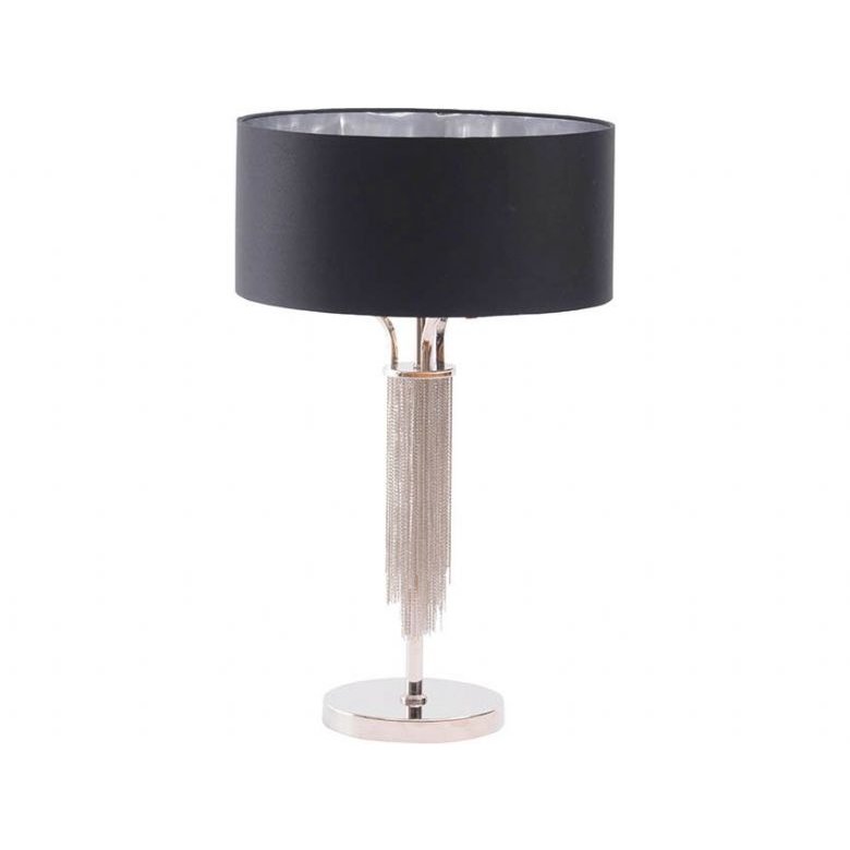 Langan Nickel Table Lamp with Black Shade Langan Nickel Table Lamp with Black Shade