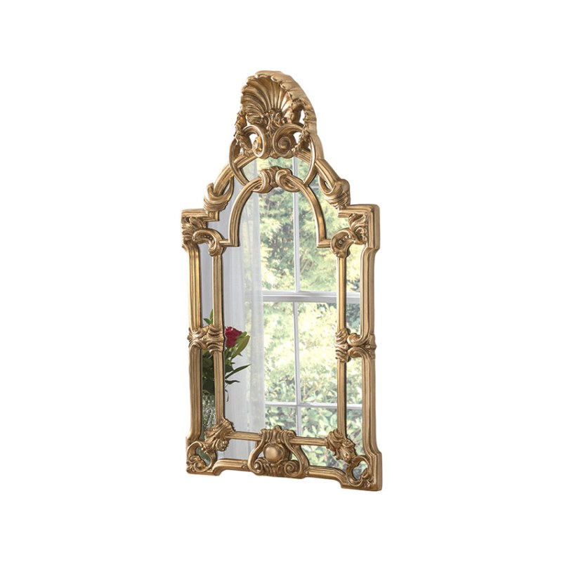 Gold Leafed Decorative Framed Crested Mirror Gold Leafed Decorative Framed Crested Mirror