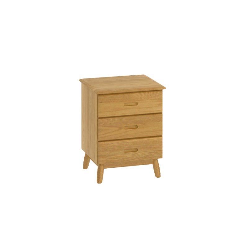 Malin Bedroom Oak 3 Drawers Bedside Cabinet Malin Bedroom Oak 3 Drawers Bedside Cabinet