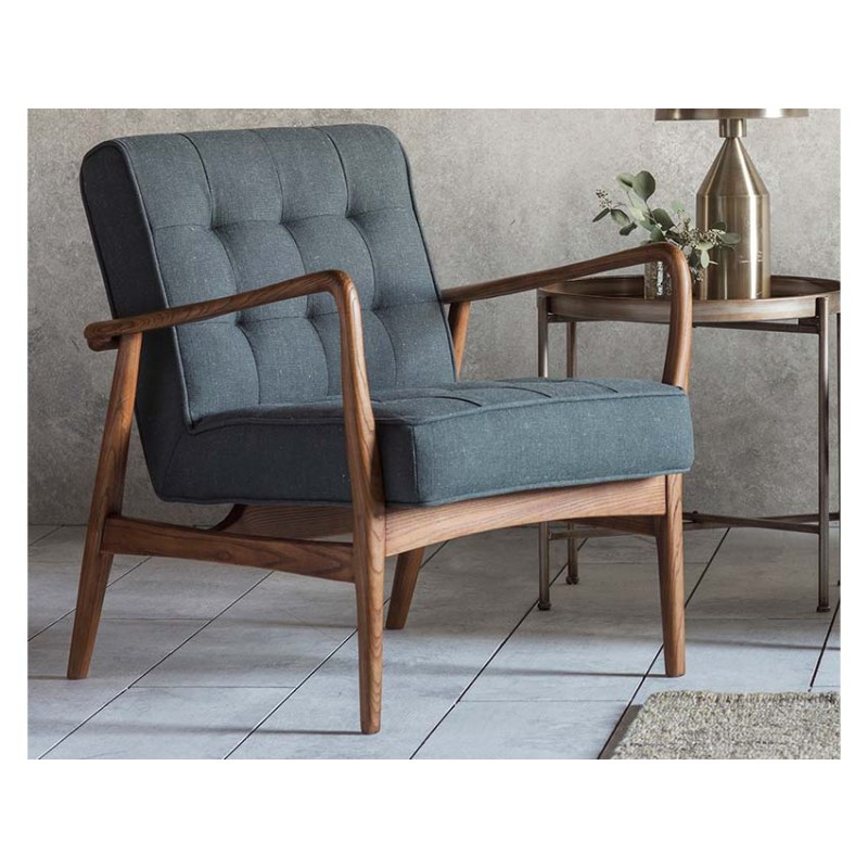 Bayside Mid-Century Modern Armchair - Dark Grey Linen Bayside Mid-Century Modern Armchair - Dark Grey Linen