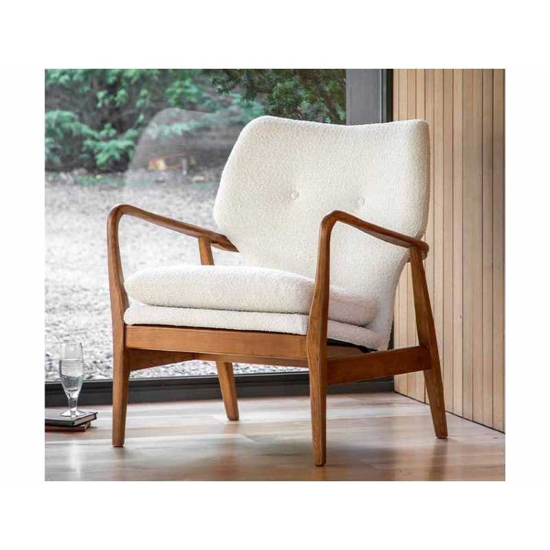 Cosy Mid-Century Modern Armchair - Cream Cosy Mid-Century Modern Armchair - Cream