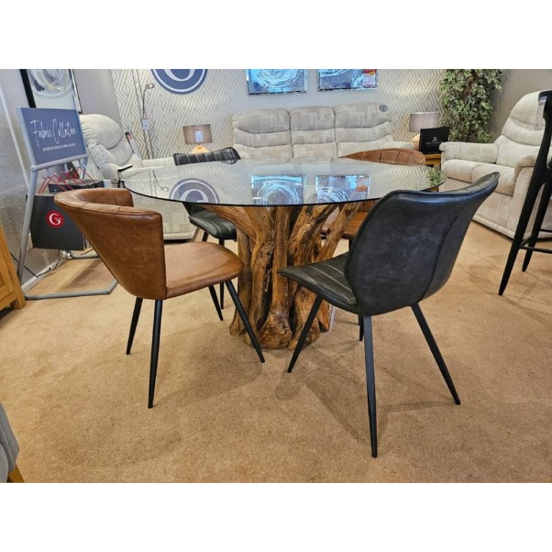 Root Round Dining Table, 2 x Lotus Chairs and 2 x Lucia Chairs Root Round Dining Table, 2 x Lotus Chairs and 2 x Lucia Chairs