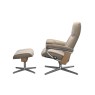 Stressless Consul Medium Cross Base Chair & Stool Stressless Consul Medium Cross Base Chair & Stool