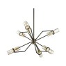 Raef Bronze and Brass 6 Light Chandelier