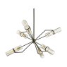 Raef Large Bronze and Brass 6 Light Chandelier