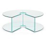 Natuzzi Editions Pepe Cut-Out Coffee Clear Glass Table