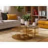 Natuzzi Editions Pepe Round Coffee Bronze Glass Table Natuzzi Editions Pepe Round Coffee Bronze Glass Table