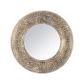 Antique Gold Round Honeycomb Mirror