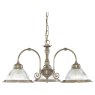 American Diner 3 Light Antique Brass Fitting