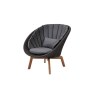 Cane-line Peacock Dark Grey Lounge Chair W/ Teak Legs Cane-line Peacock Dark Grey Lounge Chair W/ Teak Legs