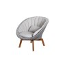 Cane-line Peacock Light Grey Lounge Chair W/ Teak Legs Cane-line Peacock Light Grey Lounge Chair W/ Teak Legs