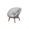 Cane-line Peacock Light Grey Lounge Chair W/ Teak Legs Cane-line Peacock Light Grey Lounge Chair W/ Teak Legs