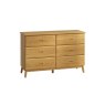 Malin Bedroom Oak 6 Drawer Wide Chest