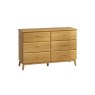 Malin Bedroom Oak 6 Drawer Wide Chest Malin Bedroom Oak 6 Drawer Wide Chest