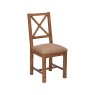 Halsey Reclaimed Cross Back Dining Chair With Fabric Seat Halsey Reclaimed Cross Back Dining Chair With Fabric Seat